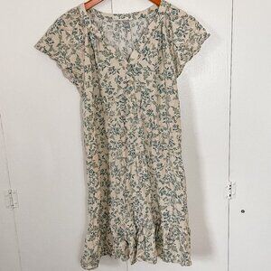 Lucky Brand Mini Dress Floral Cottagecore Peasant Romantic Dainty, Sz Small